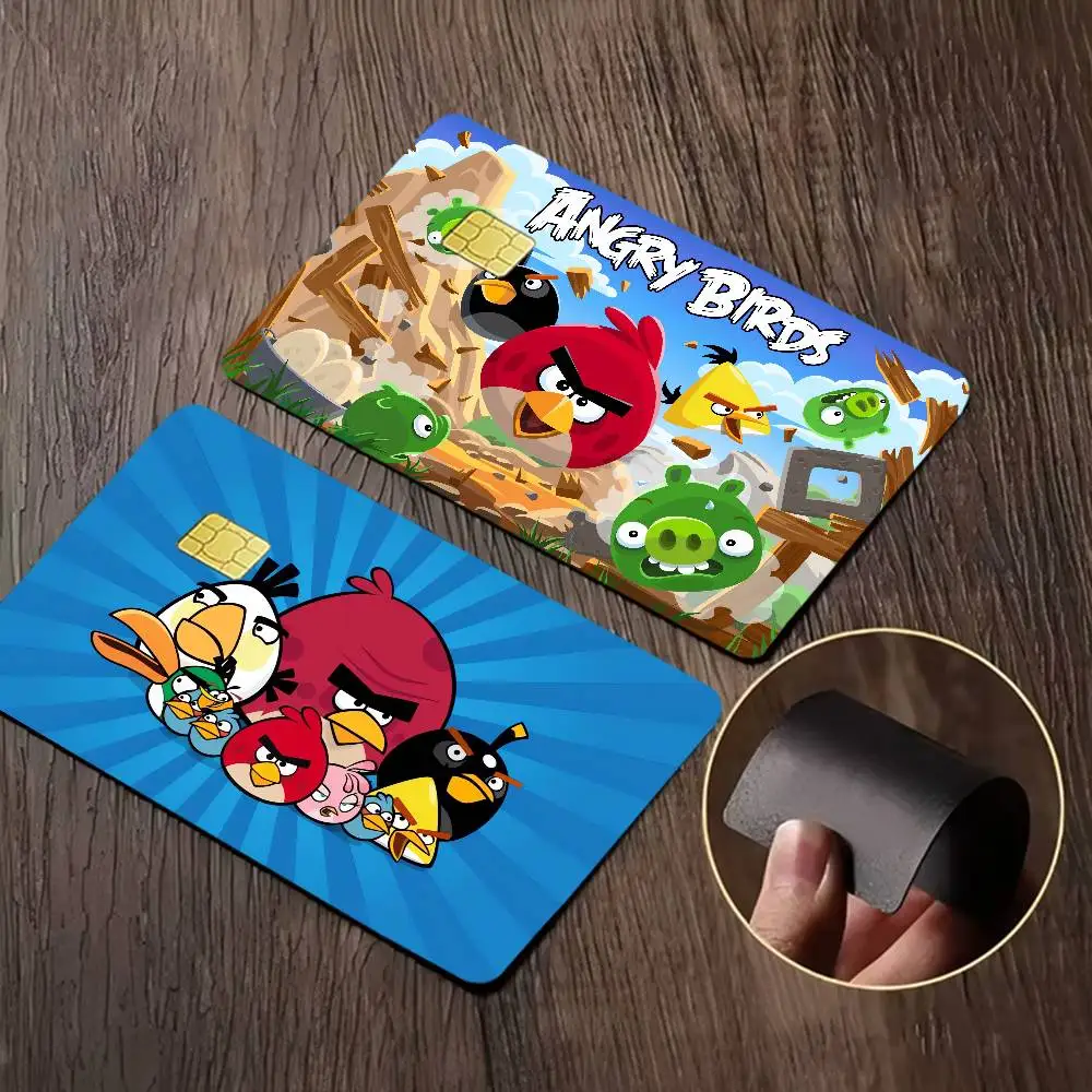 GAME Angry Birds 4pcs 1Set Credit Debit Card Sticker Party Sticker Decoration Waterproof Small Chip Card Skin Sticker