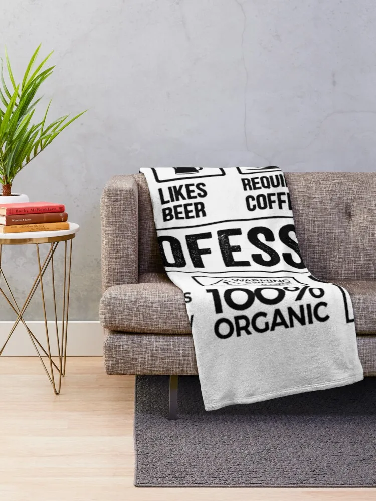 professor Gift, Funny professor Multitasking Coffee Travel Lover Throw Blanket Camping Moving Stuffeds Blankets