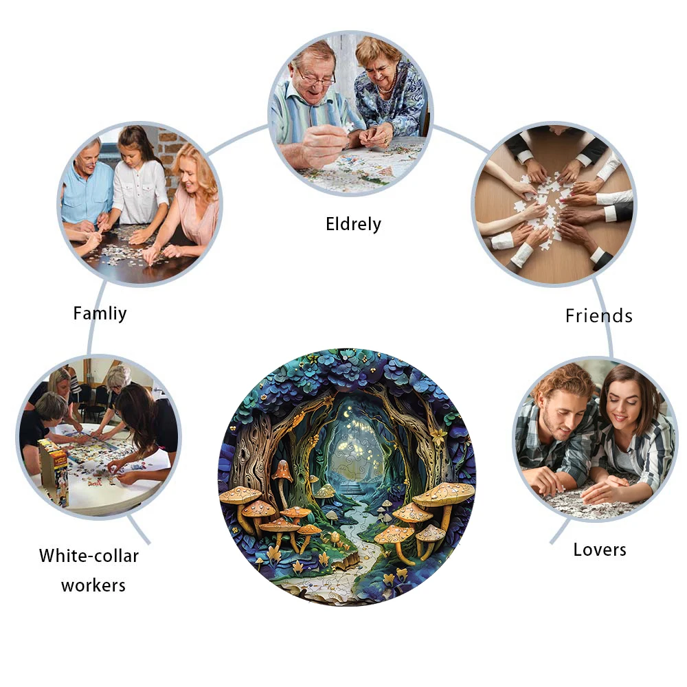 Bospad houten puzzel, speelgoedpuzzel met hoge moeilijkheidsgraad, concentratietraining voor volwassenen, woondecoratie