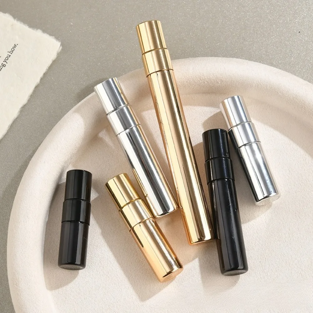 5Pcs 2/3/5/10ml Perfume Bottle Empty Refillable Spray Portable Atomizer Gold Silver Black Glass Travel Cosmetic Container Sample