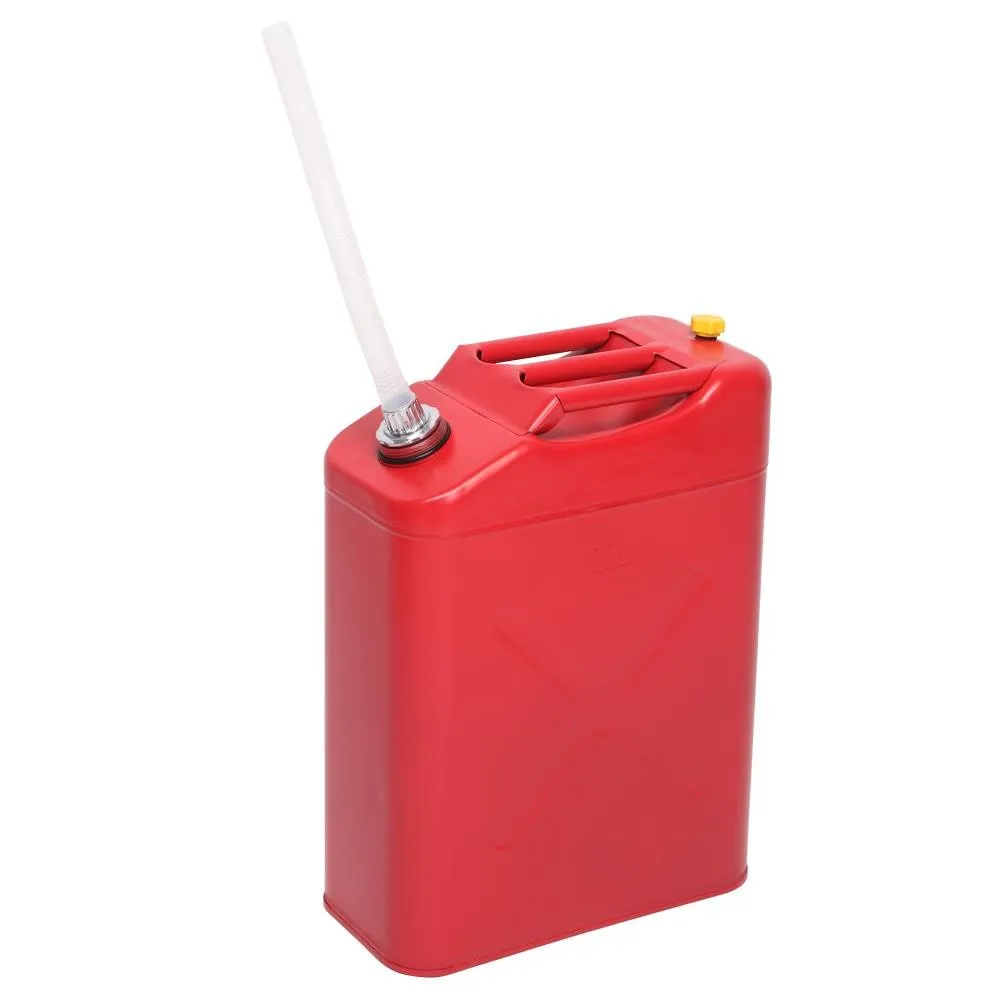 

New Red 20L 5 Gal Gas Fuel Can Fuel Gasoline Steel Tank + Spout Leak-Proof