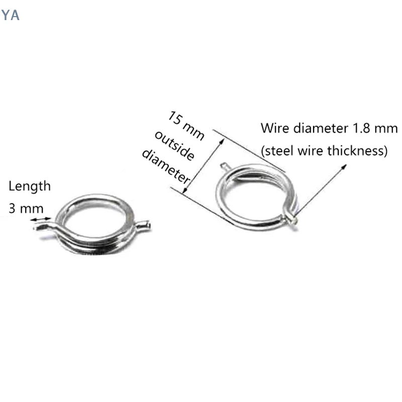 【YA】2PCS Chicken Bone Scissors Accessories Spring Wire Diameter 1.8mm Outer Diameter 15mm Nickel Plated Steel Torsion Spring
