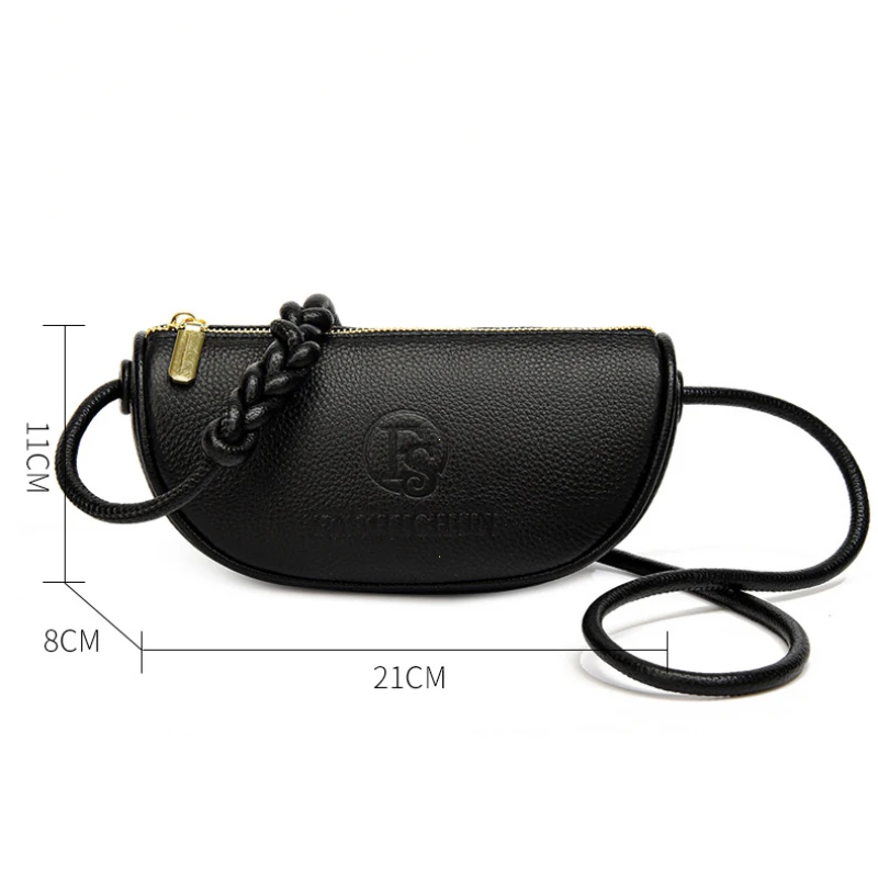 العلامة التجارية أزياء حقائب صغيرة الاتجاه مصمم حقائب اليد النسائية جلد طبيعي عارضة سيدة الكتف حقيبة كروسبودي الأسود لفتاة