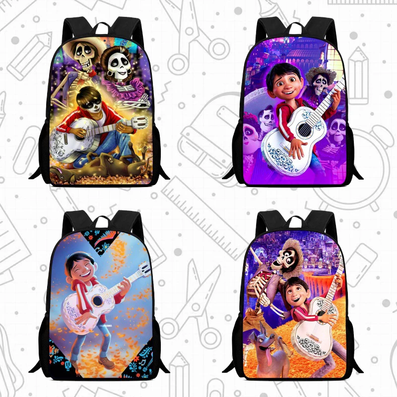 

Школьный рюкзак Disney, школьные сумки с героями мультфильмов Coco для девочек и мальчиков, прочный и легкий детский рюкзак для детского сада