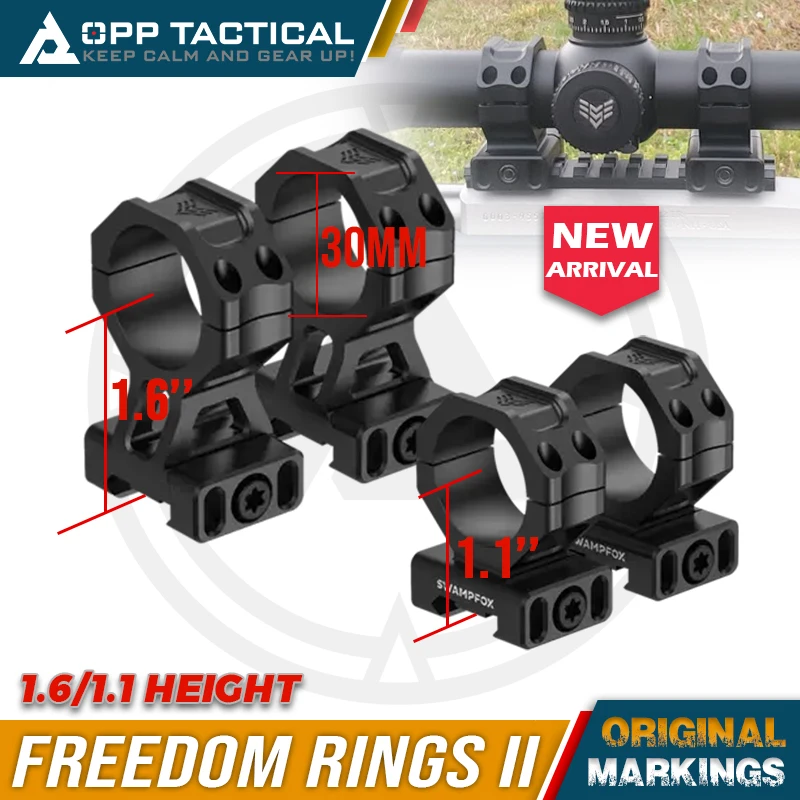 Tactical Freedom Rings II 7075-T6 aluminum 30mm Tube Scope Mount Fits AR-15/M4 1913 Picatinny Rail for Hunting Game