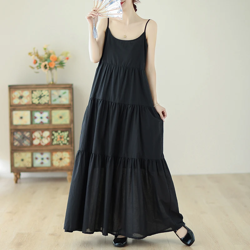 Dupla camada de algodão linho feminino retro étnico sle maxi saia cinta dr fre a linha verão longo dr assou bolo saia