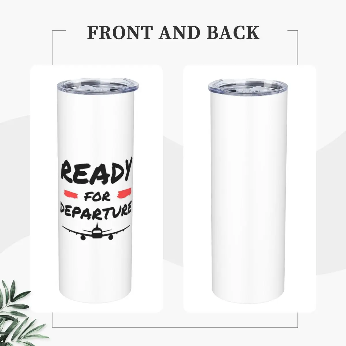Airplane Aircraft Ready For Departure Stainless Steel Tumbler Vacuum Insulated Mugs Thermal Cold Cups Straws With Lid 20oz