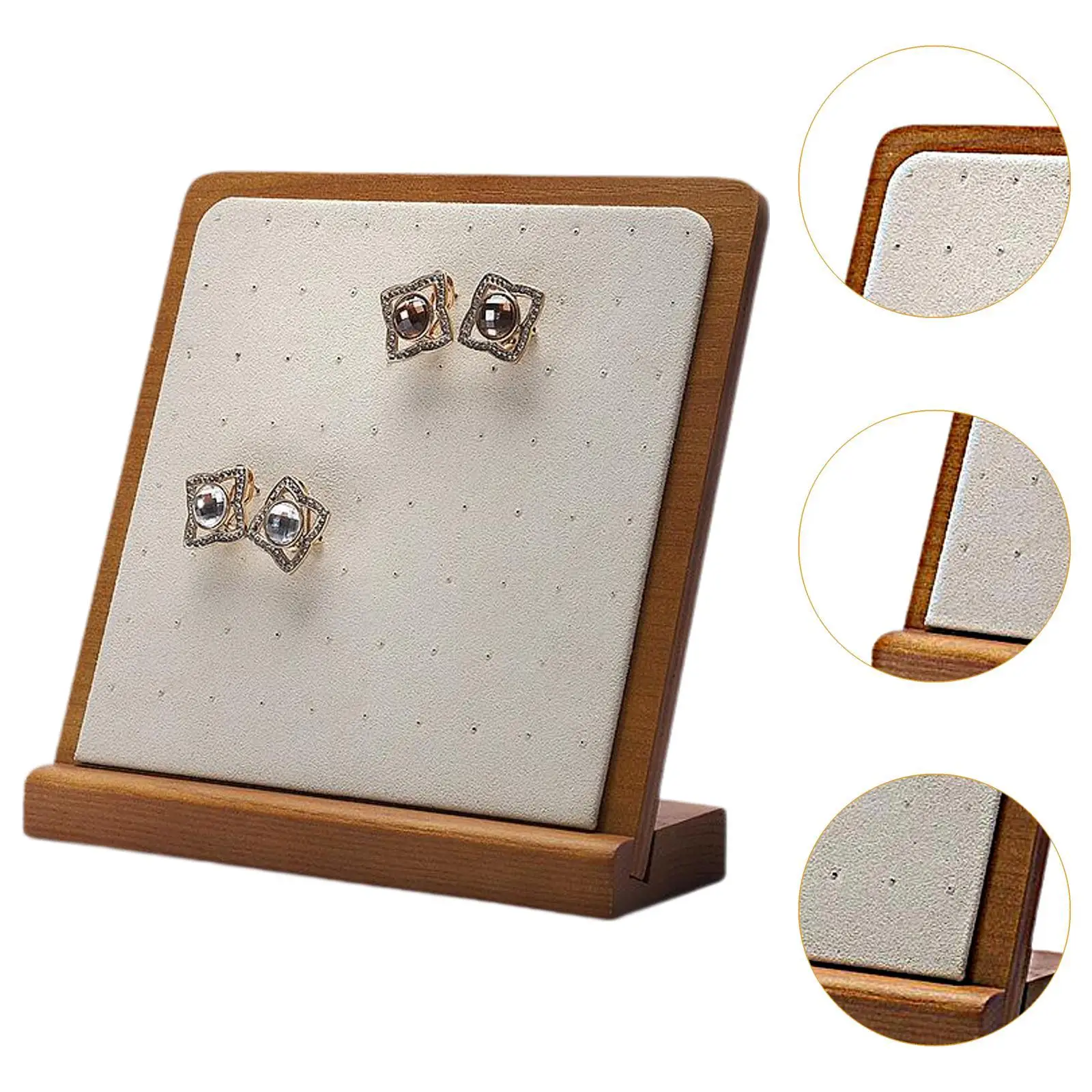Earring Display Stand, Ear Stud Holder Wooden Jewelry Display Stand Jewelry Organizer for Tabletop Dresser Store Home Vanity