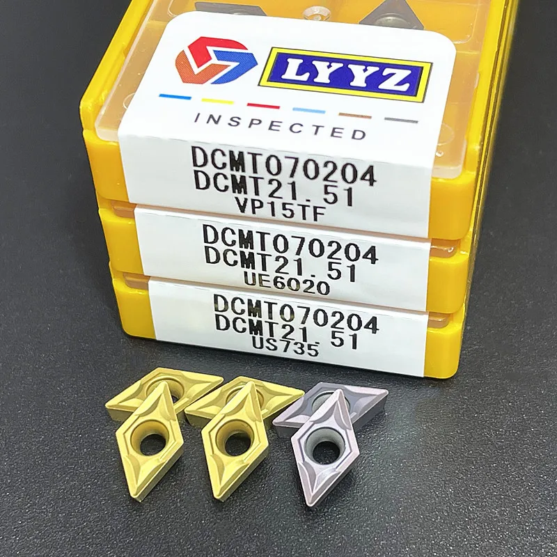 DCMT070204 DCMT070208 DCMT11T304  DCMT11T308 VP15TF UE6020 US735 carbide inserts Internal Turning tool