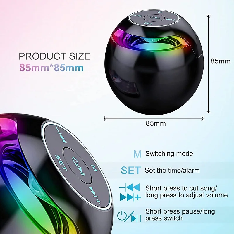 Caixa De Som altoparlante Bluetooth Radio FM Sound Box Dual Wecker Subwoofer chik-Player TF Karte Lautsprecher Wireless Mini Sound