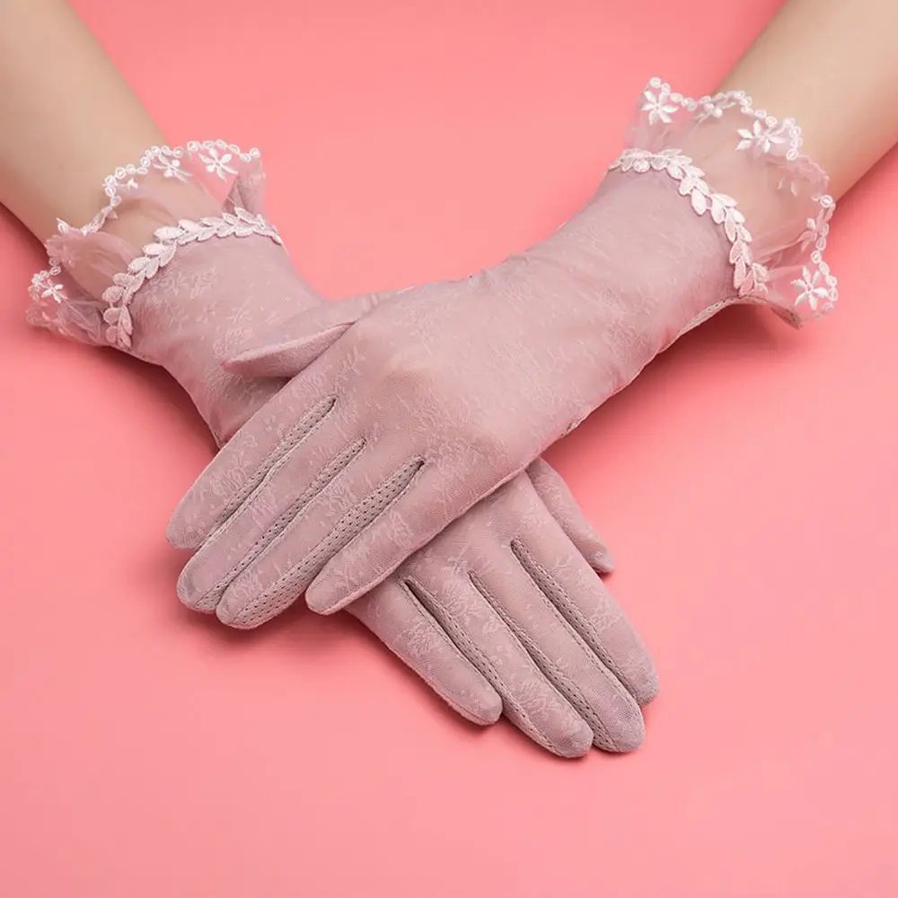 الدانتيل في الهواء الطلق النساء السيدات الدراجات حفلة شاشة تعمل باللمس القفازات الربيع الصيف قفازات القيادة قفازات الأشعة فوق البنفسجية حماية قفازات الشمس