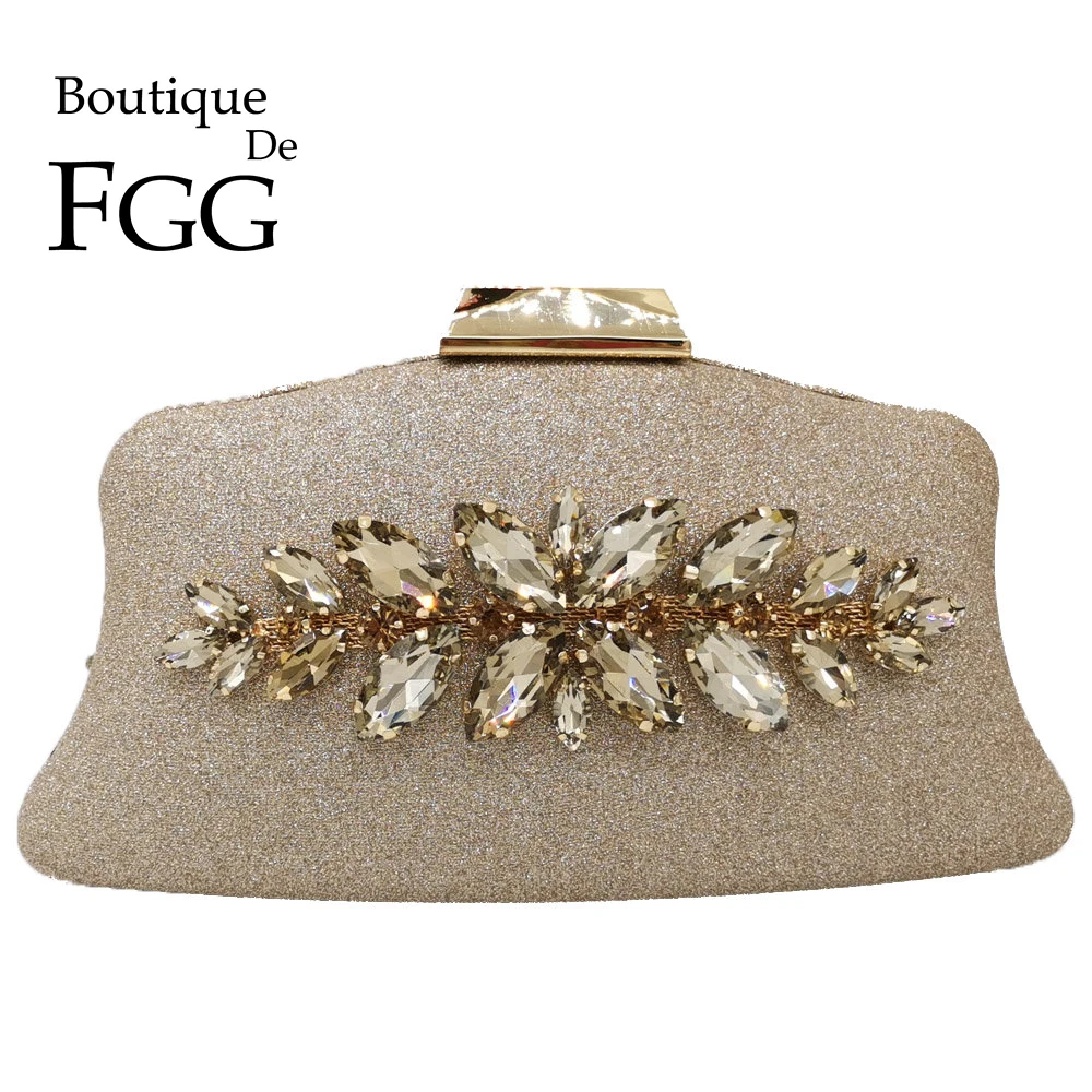 Boutique De FGG Glitter Women Clutch Crystal Evening Bags Bridal Formal Dinner Purses and Handbags Wedding Party Diamond Bag