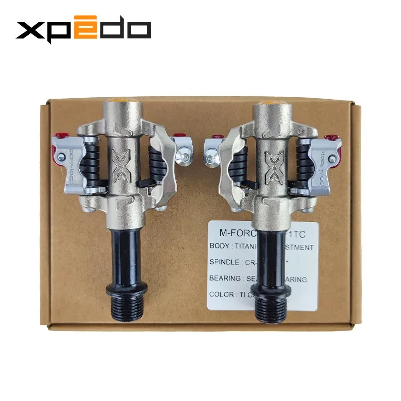 XPEDO Original M-FORCE XMF1TC Titianium Body Cr-Mo Spindle Sealed Bearing Pedal with XPT Cleat Road Bike Cycling Pedal Parts