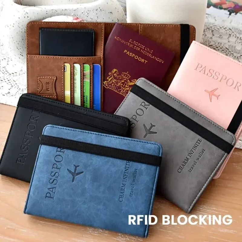 

2024 Passport Holder Wallet Cover PU Leather Card RFID Holder Passport Case Travel Essentials For Women Men Family Vacation
