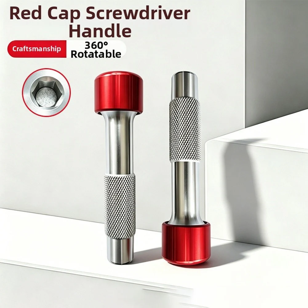 Aluminum Red Hat Torque Screwdriver Handle: 360° Rotating, Anti-Slip Design For Auto Shops And Home DIY Appliance Repair