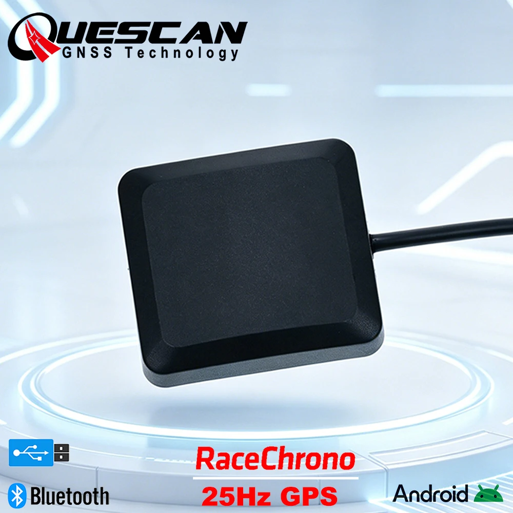 QUESCAN 25Hz Bluetooth GPS Module for RaceChrono DIY Bluetooth NMEA 0183 USB GPS GNSS Receiver for Karting Motorsport Lap Timing