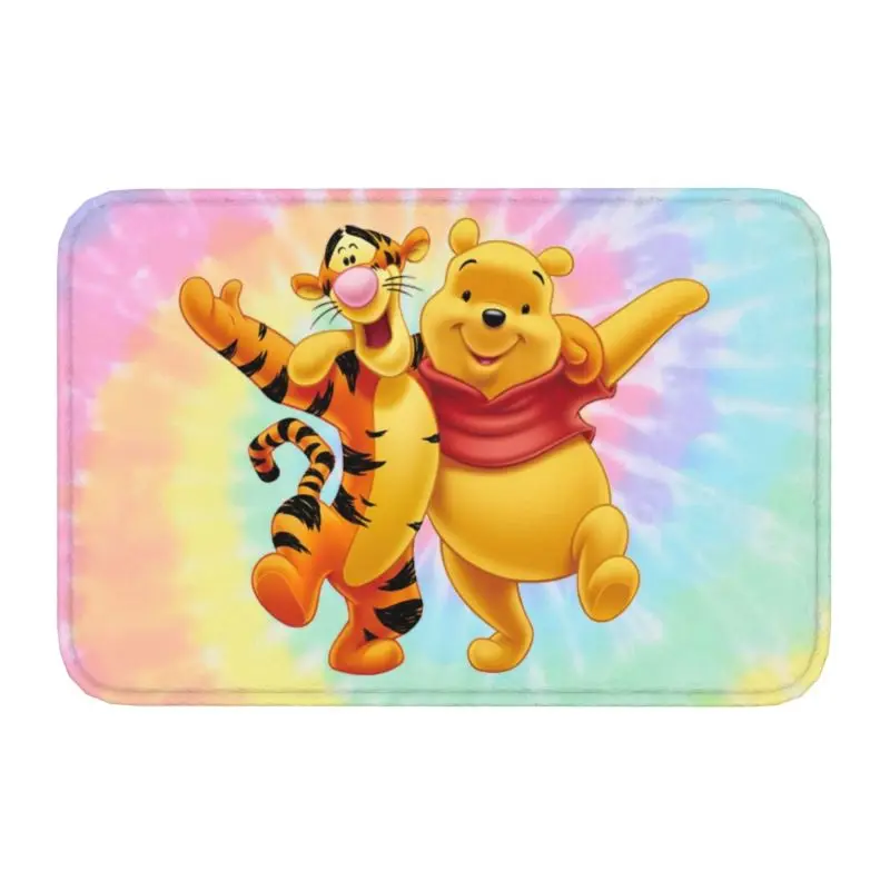 Custom Winnie The Pooh Front Door Floor Entrance Mats Outdoor Cartoon Bear Kitchen Bathroom Doormat Balcony Carpet Rug