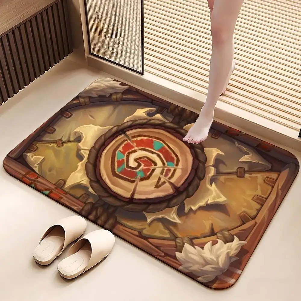 Game H-Hearthstones Carpet Bathroom Anti-slip Mat Door Mat Home Decoration Mat Entrance Door Mat Scratch-resistant Door Mat
