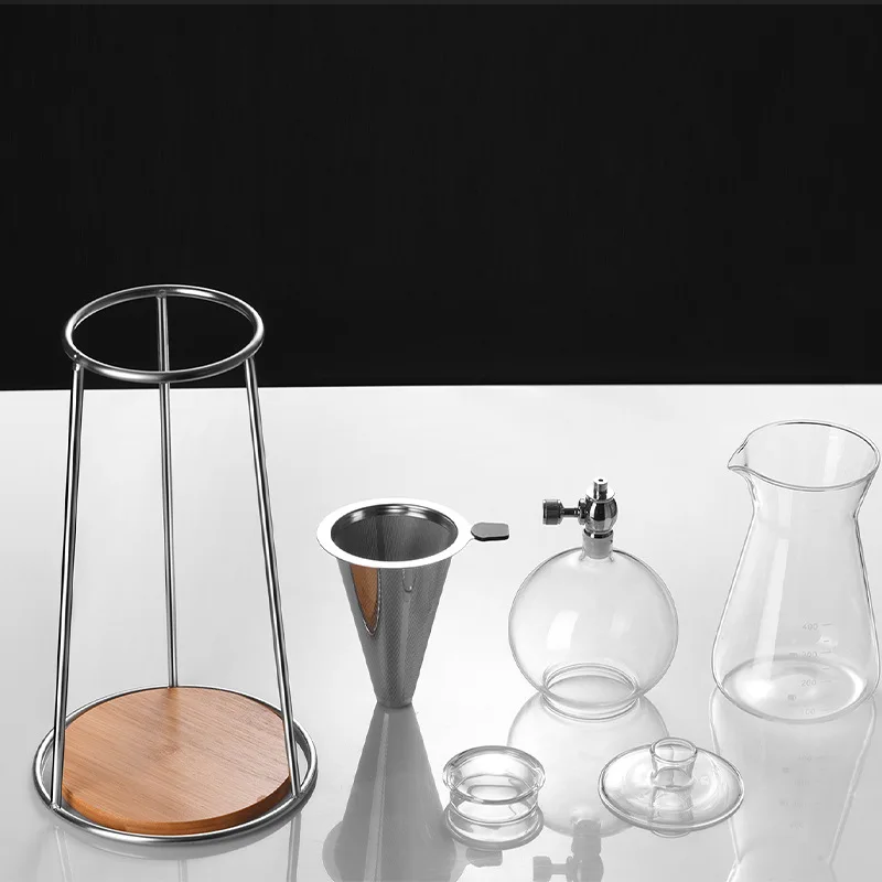 Stand Iced Drip Coffee Maker Drip Filter Iced Tea Cold Brew Pot Set Borosilicate Glass Hand Brewing Coffee Utensils
