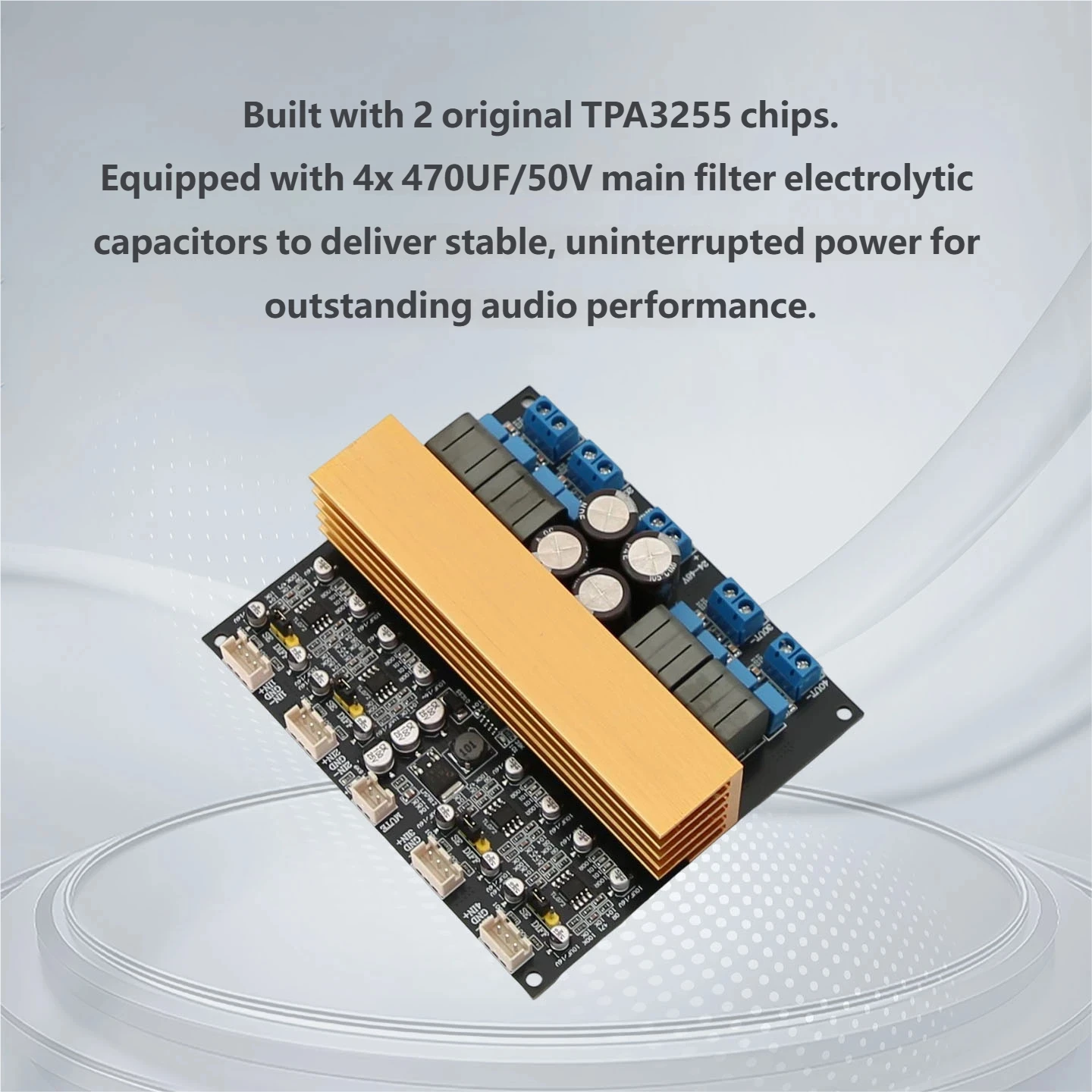 YJCO TPA3255 4-Kanal Class D HiFi Digitaler Leistungsverstärker Board mit symmetrischem Eingang 315W×4 Hochleistungs-Audio-Verstärkermodul – Detail 3