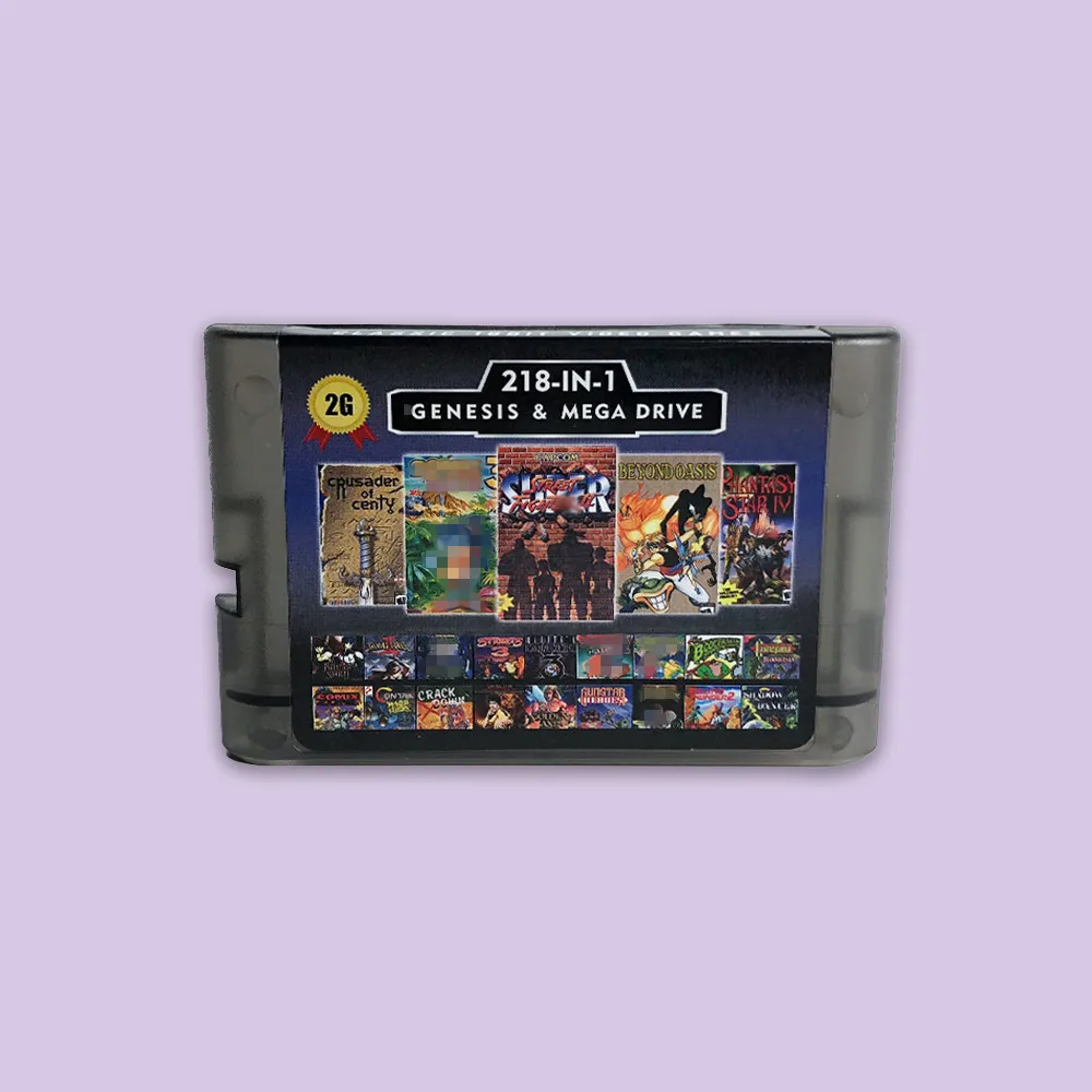 وحدة تحكم ألعاب الفيديو من Genesis Megadrive ، بطارية حفظ مع Phantasy ، ستار II IV ، 2G بطاقة ألعاب ، 16 بت ، 218 في 1 Plus