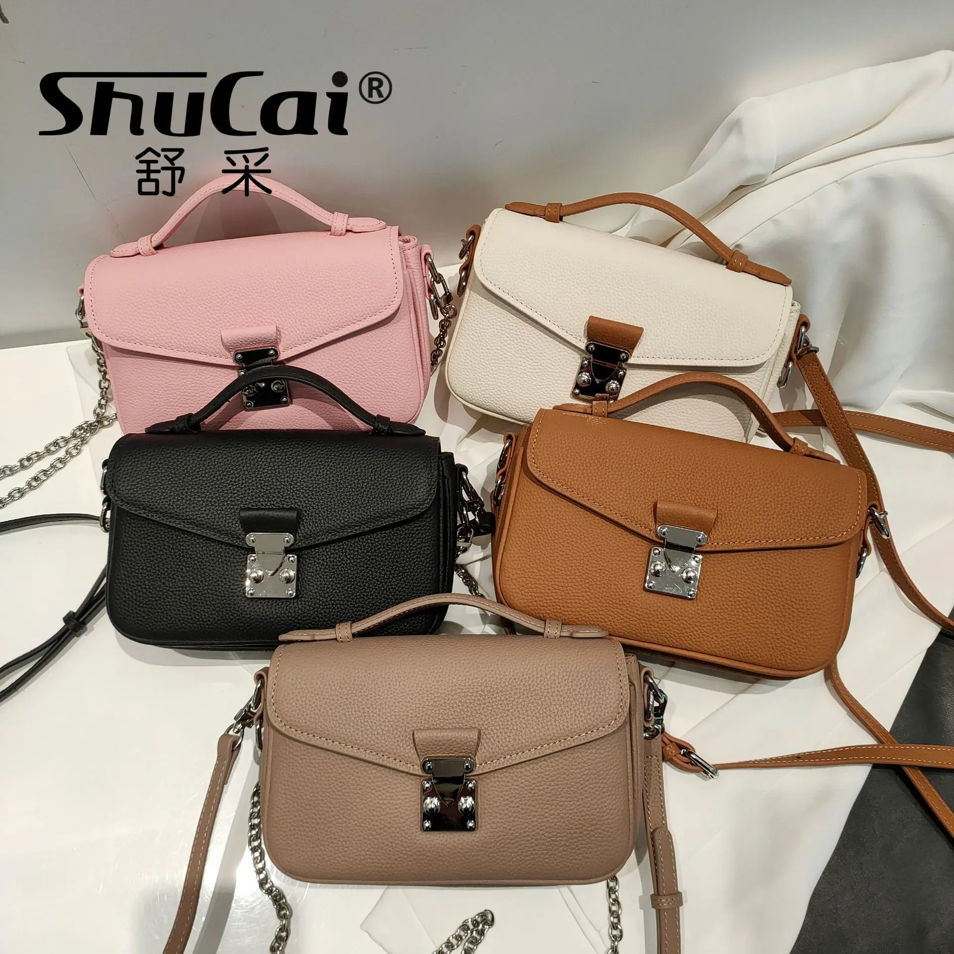 Chain Bag Versatile Fashion Commuter Handbag Single Shoulder Messenger Bag High Grade Genuine Leather Top Layer Bags for Women