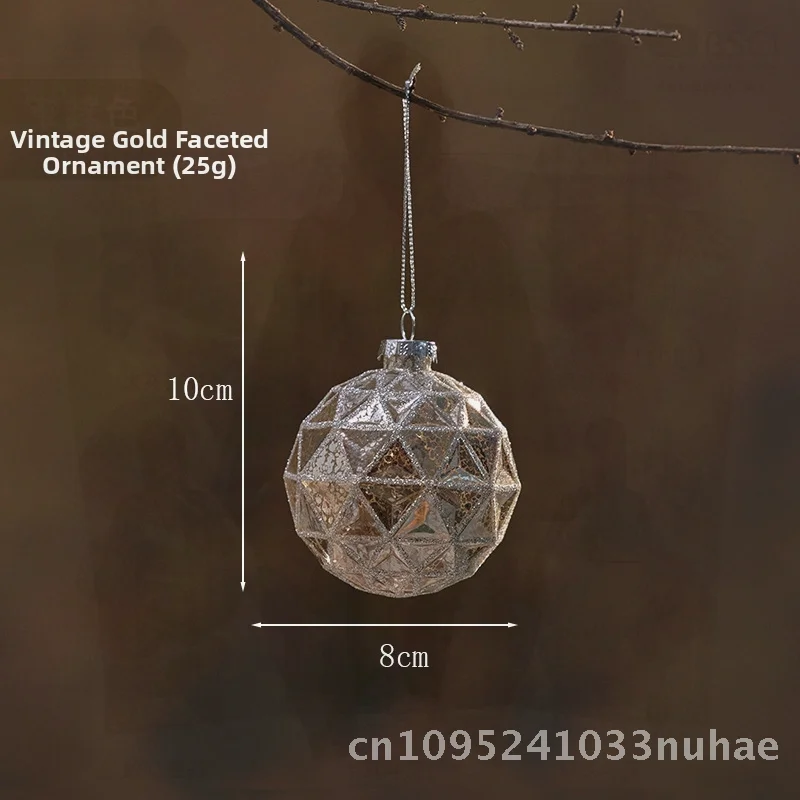 

Handcrafted Glass Christmas Ball Decorations Special-Shaped Painted Hanging Pendants Gold Diamond Red Irregular Cherry Blossom