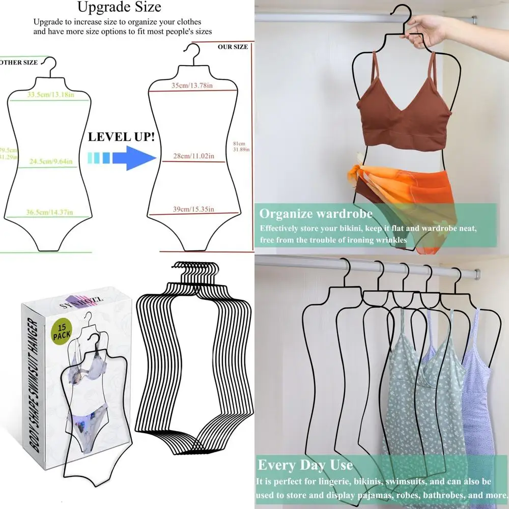 

Металлические вешалки для купальника бикини, 15 прочных проволочных вешалок для купальников с бюстгальтером, большая подвесная стойка для манекенов для женского бутика C