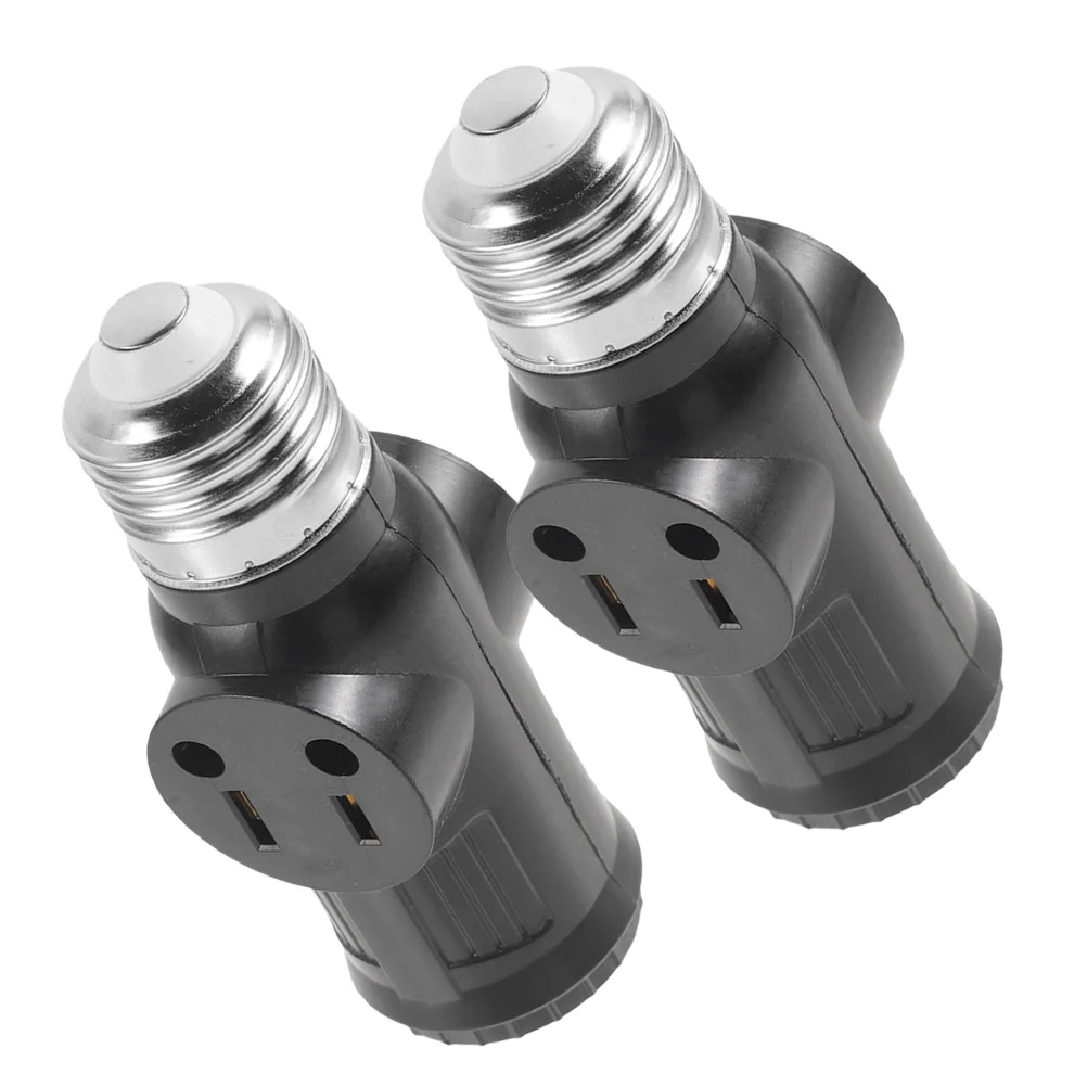 

2 Pcs Lamp Adapter Outdoor Light Socket Outlet Lights Plug in Switch with Zipper