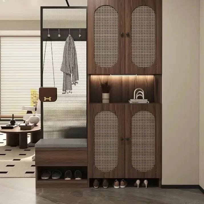 

French, medieval, solid wood, water pattern, glass, screen, partition, entrance cabinet Furniture