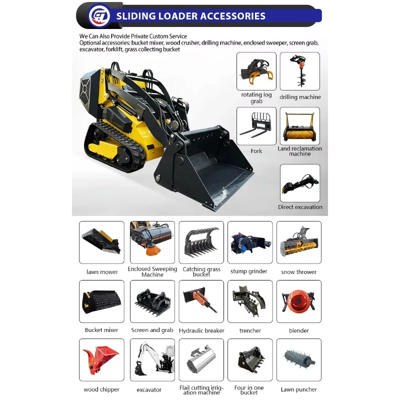 Hydraulic Skid Steer Loader CE EPA Crawler Skid Steer Loader Diesel Telescopic Mini Skid Steer Loader With Track