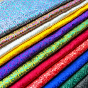 Jacquard Fabric Brocade Satin Silk Apricot, Vintage Floral Vein để may áo khoác khăn trải bàn ghế sofa và váy 12 Brodery màn hình bán hàng chính - №3