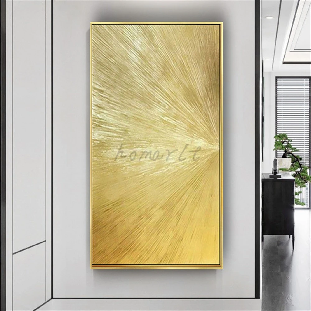 Nordic Hot Sale Abstract Wall Art Pop Contemporary Gold Oil Painting Handpainted Artwork On Canvas Large Living Room Decor Home