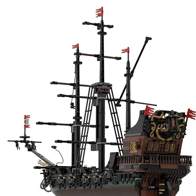 Pirate Warship Model Moc Building Bricks Terrifying Mermaid Warship Technology Blocks Gifts Christmas Toys DIY Sets Assembly