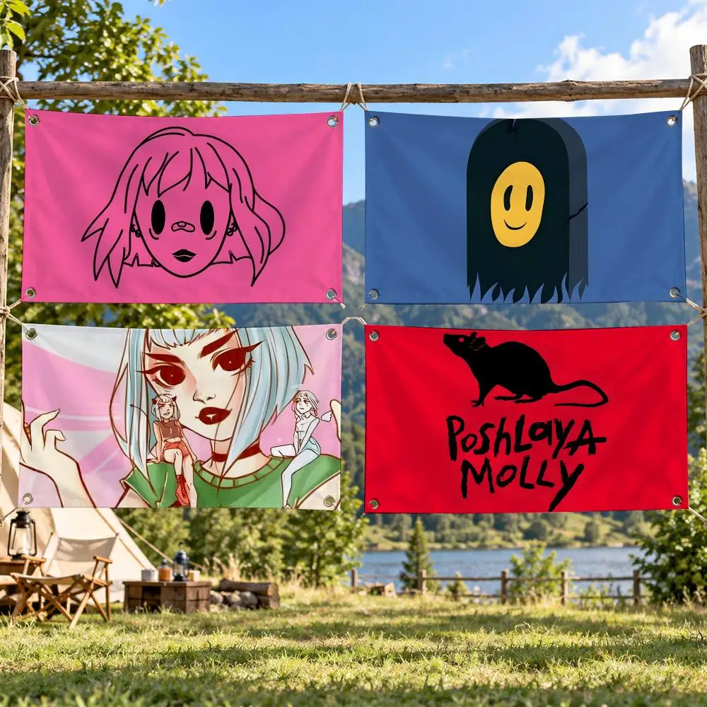 Band P-Poshlaya Molly Flags Soft Skin-friendly Durable Tapestry Outdoor Party Home Living Room Bedroom Decoration