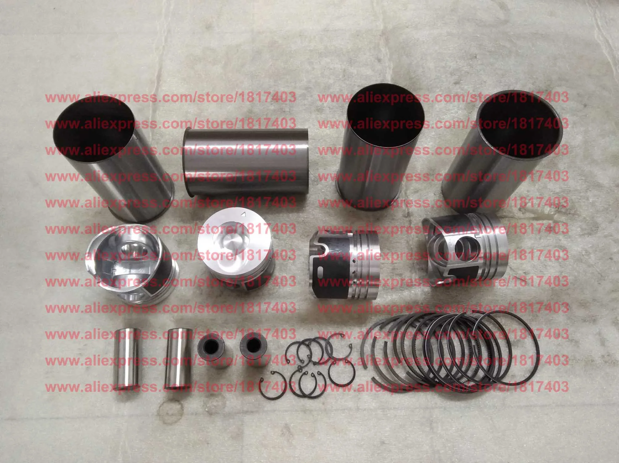 Laidong 4L23BT Piston + Cylinder liner (Cylinder sleeve) + Piston ring, Laidong diesel engine parts, 4L23BT