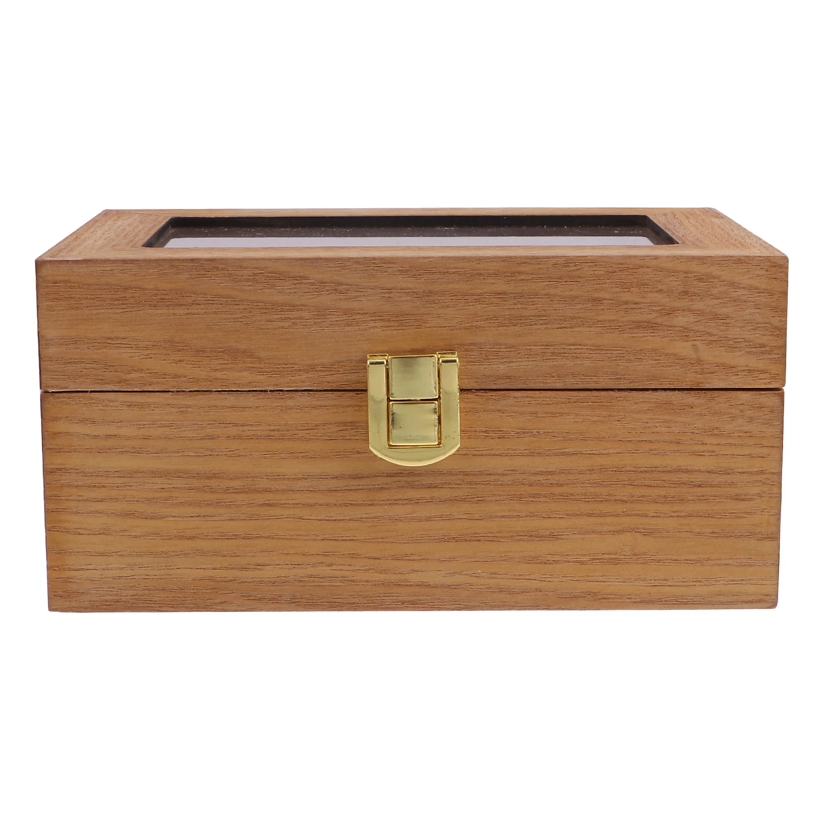 

1pc Wooden Watch Box Luxury Watch Storage Organizer With Clear Glass Display Case Gift Box For Wristwatch Bracelet Holder