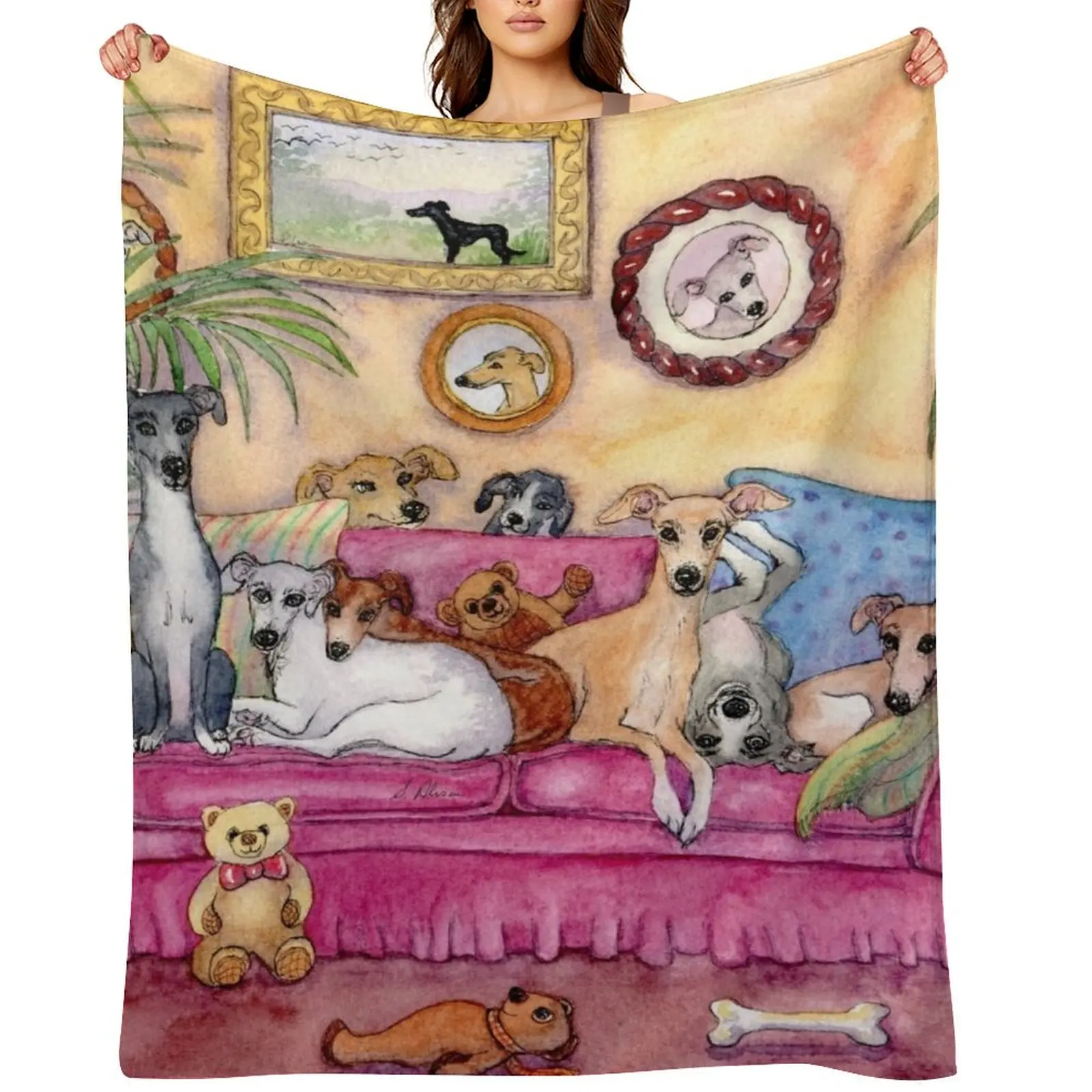 

This is our sofa. So - where's yours Greyhounds and whippets on the couch. Throw Blanket anime Soft Beds Large Blankets