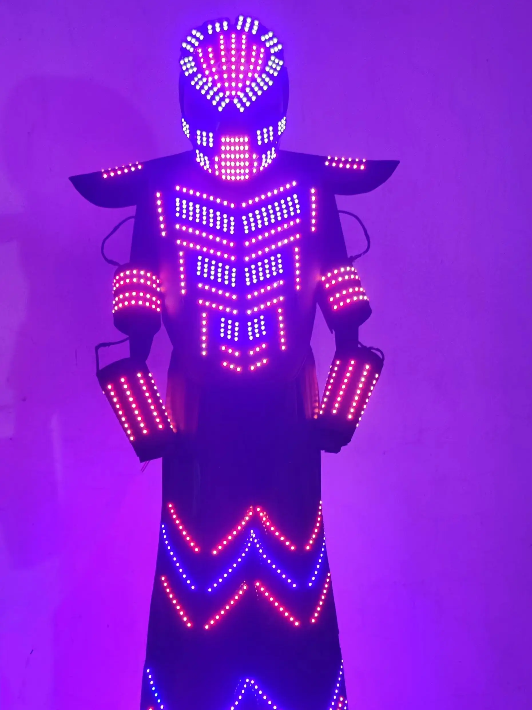 Neue Heiße verkauf Stelzen Walker LED ROBOTER ANZUG Light UP Bühne Leistung Club Tragen Cosplay disfraz halloween mujer