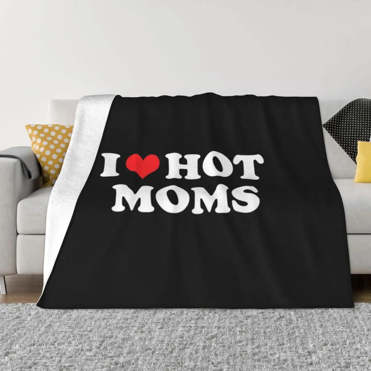 

I love hot mom Throw Blanket Camping Blanket Flannel Blanket Luxury Throw Blanket