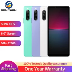 오리지널 소니 Xperia 10 IV 5G 휴대폰, 6GB RAM, 128GB ROM, NFC 6.0 인치, 트리플 후면 옥타 코어, 안드로이드 스마트폰