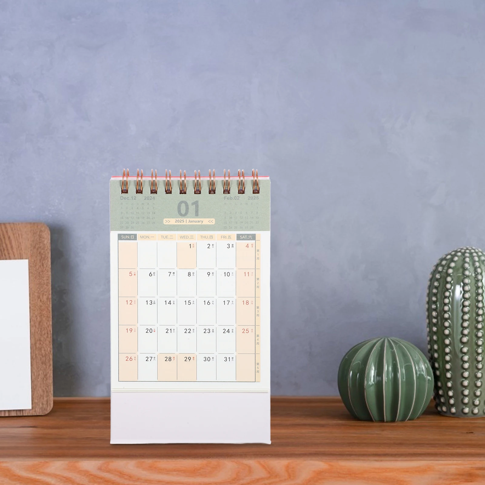 

Simple Calendar 2025 Desk Monthly Planner Lightweight Portable Small Academic Paper Home Office Supplies Daily Use Decor