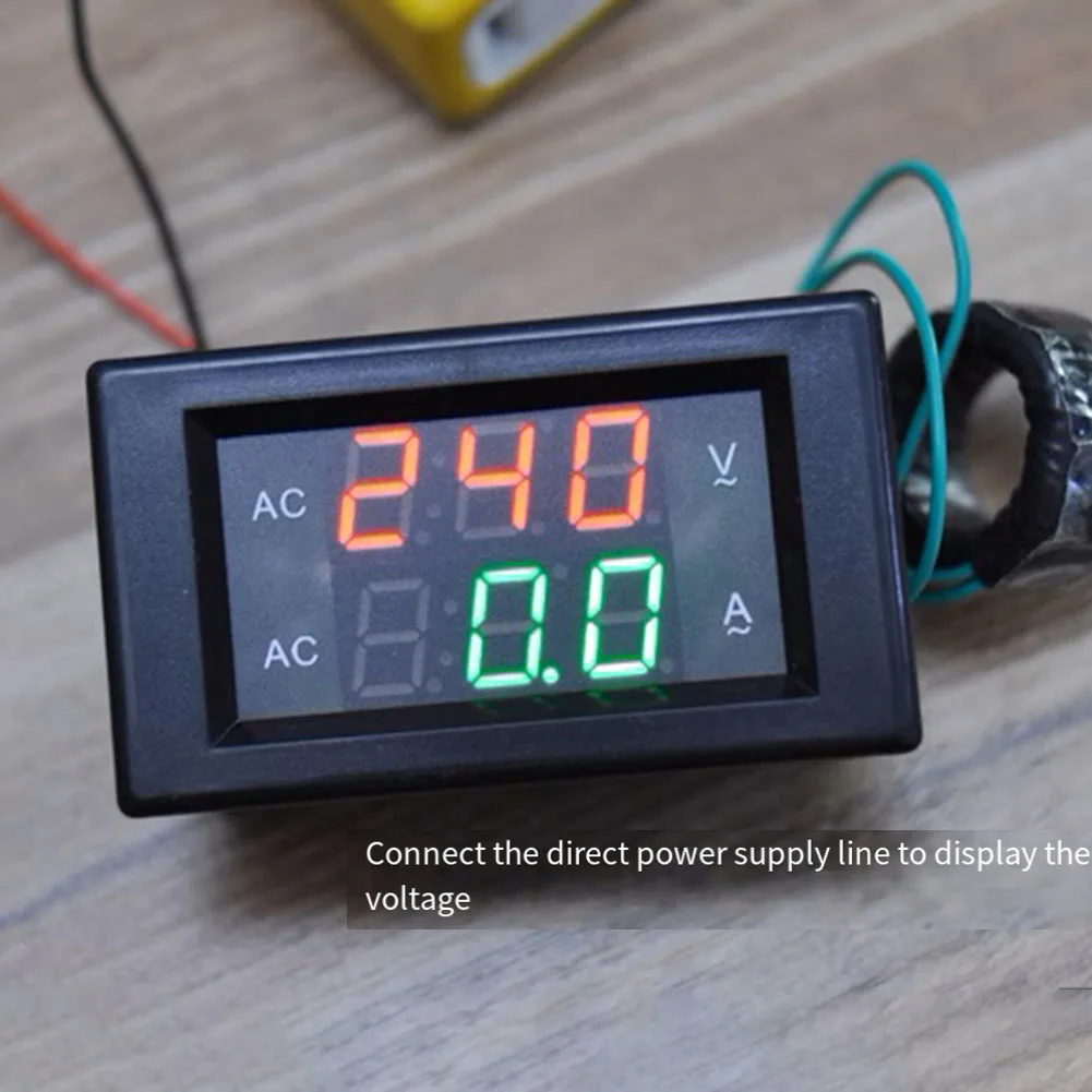 

AC 0-500V 100A Digital Voltmeter Ammeter Dual Display Voltage Detector Current Meter Panel Amp Volt Gauge 0.39" LED