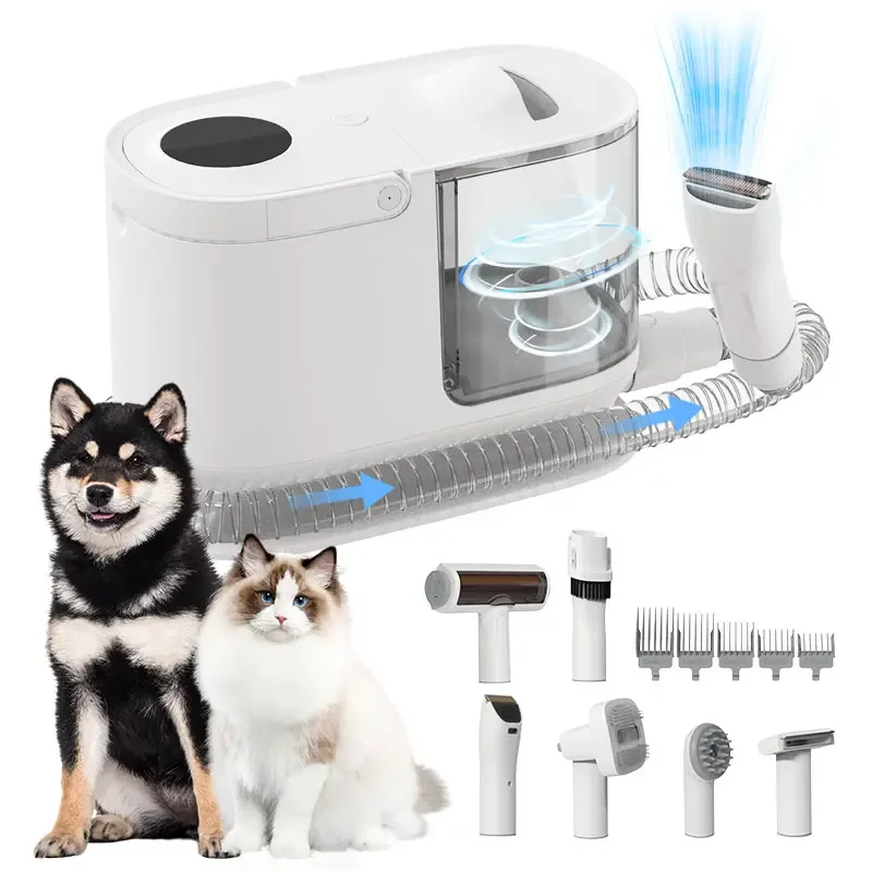 Pet Products Supplier Dog Shedding Cat hair remover cut clipper trimmer brush tool silent Pet hair grooming vacuum cleaner kit