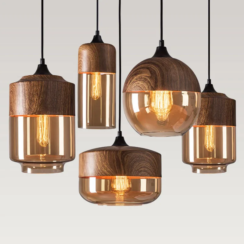 

Grain Pinecone Glass Pendant Lamp Minimalism Modern Room Decoration Hot Pot Restaurant Homestay LED Chandelier Luster Atmosphere