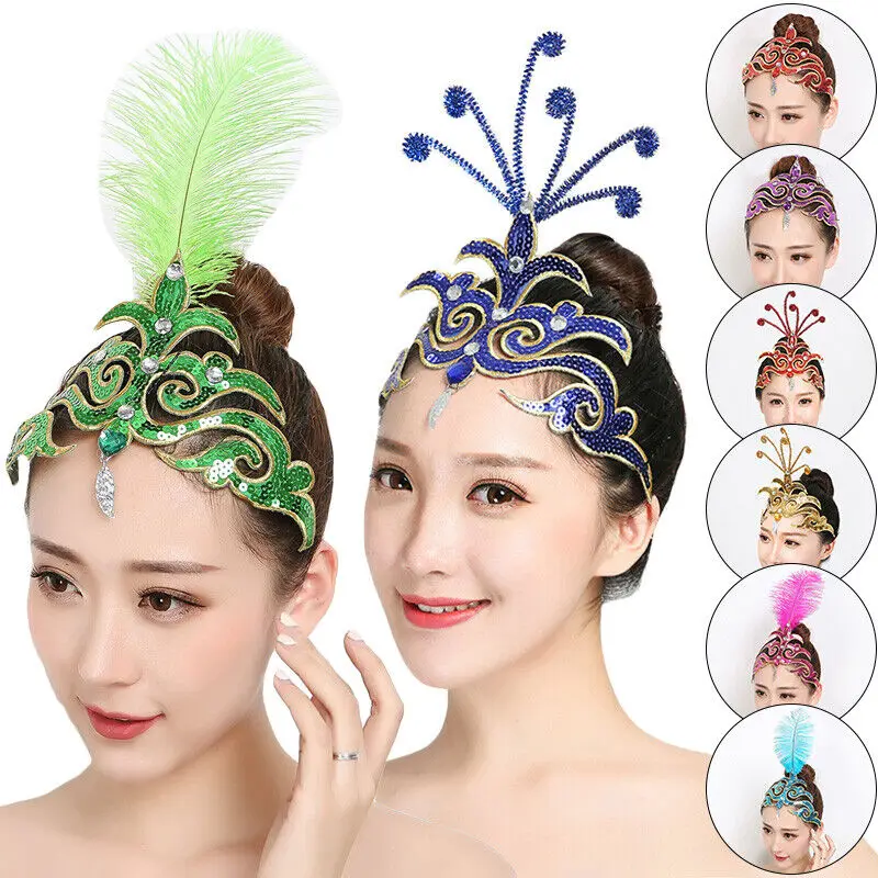 Women Headdress Classical Folk Opening Dance Accessories Dance Head Flower Stage Performance Hairwear Wedding Hair Accessories