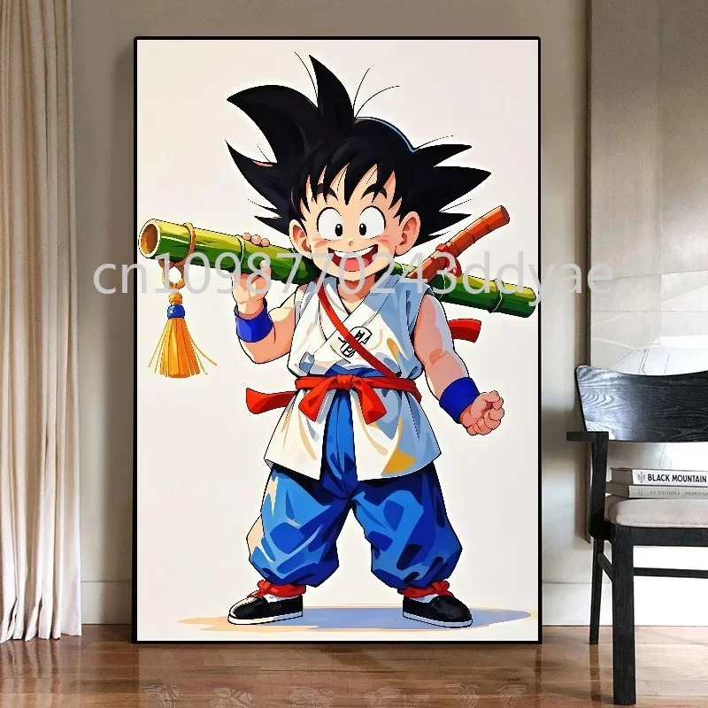 Famosa paixão clássica anime dragon ball super saiyan goku cartaz de alta qualidade casa quarto decoração parede pintura em tela