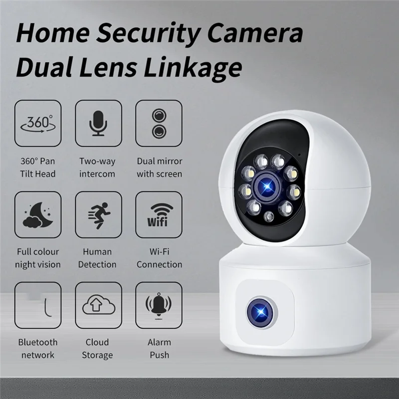 كاميرا ABUS-8MP ذات عدسة مزدوجة واي فاي IP للمنازل الذكية، جهاز مراقبة الطفل المحسن مع رؤية ليلية ملونة وتتبع بشري تلقائي