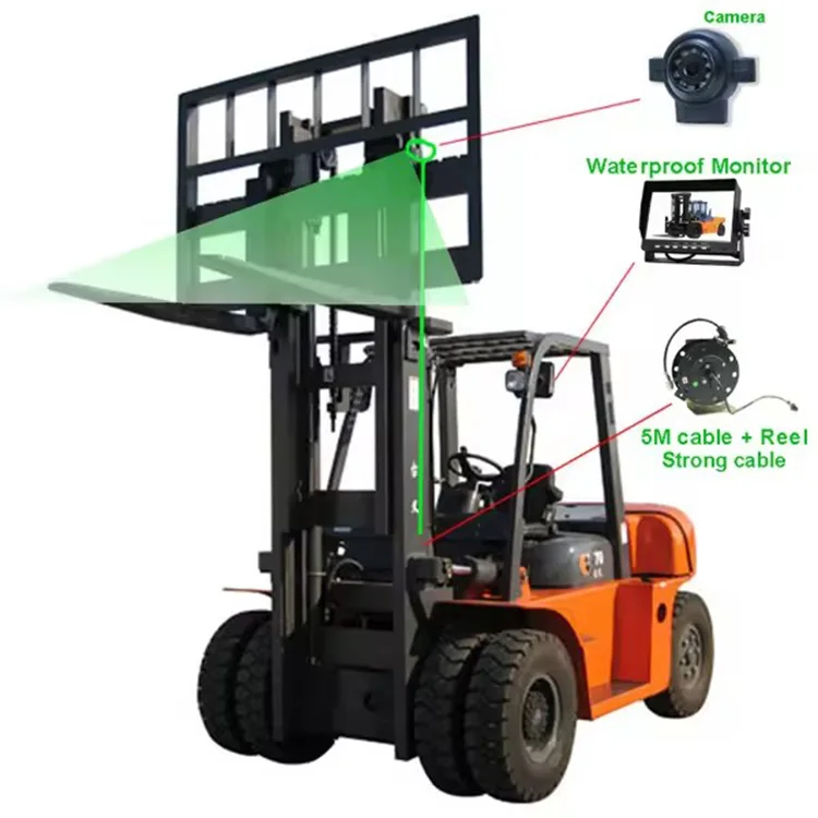 12-24V 5M Forklift Wire Cable Reel Connect 7 Tft/LCD Monitor Front Rear Side Backup Camera AA