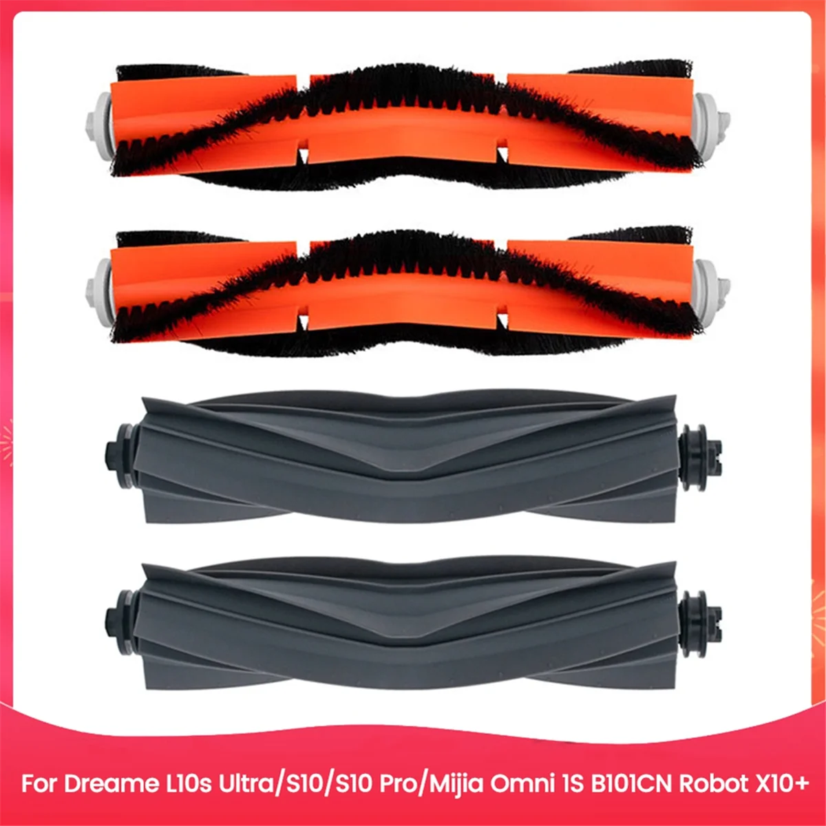 4PCS Roller Brush for Dreame L10s Ultra S10 S10 Pro for Mijia Omni 1S B101CN Robot X10+ Vacuum Cleaner Replacement Parts